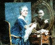marie suzanne giroust roslin sjalvportratt med maurice quentin France oil painting artist
